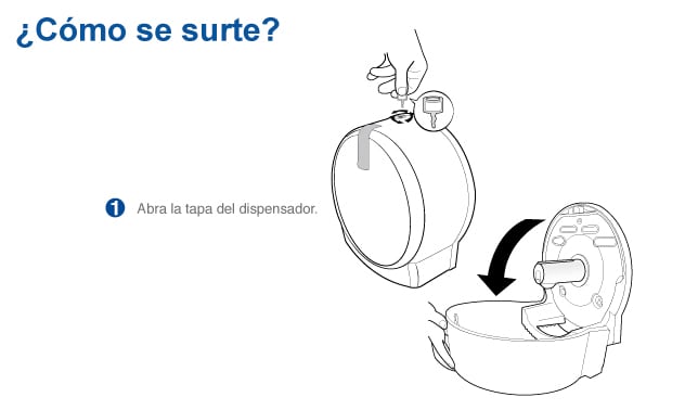 Cómo se surte el dispensador - Familia Institucional