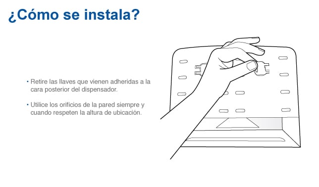 Cómo se instala el dispensador - Familia Institucional